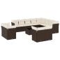 Preview: 13-tlg. Garten-Sofagarnitur mit Kissen Braun Poly Rattan
