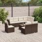 Preview: ARDEBO.de - 9-tlg. Garten-Sofagarnitur mit Kissen Braun Poly Rattan