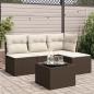 Preview: ARDEBO.de - 5-tlg. Garten-Sofagarnitur mit Kissen Braun Poly Rattan