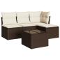 Preview: 5-tlg. Garten-Sofagarnitur mit Kissen Braun Poly Rattan