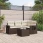 Preview: ARDEBO.de - 5-tlg. Garten-Sofagarnitur mit Kissen Braun Poly Rattan