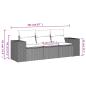 Preview: 3-tlg. Garten-Sofagarnitur mit Kissen Braun Poly Rattan