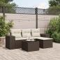 Preview: ARDEBO.de - 5-tlg. Garten-Sofagarnitur mit Kissen Braun Poly Rattan