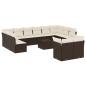 Preview: 13-tlg. Garten-Sofagarnitur mit Kissen Braun Poly Rattan