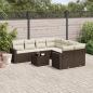Preview: ARDEBO.de - 9-tlg. Garten-Sofagarnitur mit Kissen Braun Poly Rattan