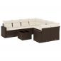 Preview: 9-tlg. Garten-Sofagarnitur mit Kissen Braun Poly Rattan