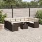 Preview: ARDEBO.de - 10-tlg. Garten-Sofagarnitur mit Kissen Braun Poly Rattan
