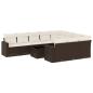 Preview: 11-tlg. Garten-Sofagarnitur mit Kissen Braun Poly Rattan