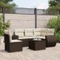 Preview: ARDEBO.de - 6-tlg. Garten-Sofagarnitur mit Kissen Braun Poly Rattan