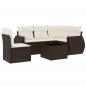 Preview: 6-tlg. Garten-Sofagarnitur mit Kissen Braun Poly Rattan