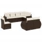 Preview: 8-tlg. Garten-Sofagarnitur mit Kissen Braun Poly Rattan