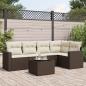 Preview: ARDEBO.de - 6-tlg. Garten-Sofagarnitur mit Kissen Braun Poly Rattan