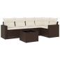 Preview: 6-tlg. Garten-Sofagarnitur mit Kissen Braun Poly Rattan