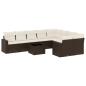 Preview: 10-tlg. Garten-Sofagarnitur mit Kissen Braun Poly Rattan