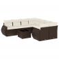 Preview: 9-tlg. Garten-Sofagarnitur mit Kissen Braun Poly Rattan