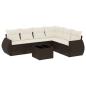 Preview: 7-tlg. Garten-Sofagarnitur mit Kissen Braun Poly Rattan