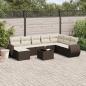Preview: ARDEBO.de - 9-tlg. Garten-Sofagarnitur mit Kissen Braun Poly Rattan