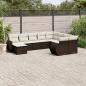 Preview: ARDEBO.de - 10-tlg. Garten-Sofagarnitur mit Kissen Braun Poly Rattan