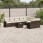 Preview: ARDEBO.de - 10-tlg. Garten-Sofagarnitur mit Kissen Braun Poly Rattan