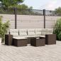 Preview: ARDEBO.de - 7-tlg. Garten-Sofagarnitur mit Kissen Braun Poly Rattan