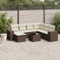 Preview: ARDEBO.de - 8-tlg. Garten-Sofagarnitur mit Kissen Braun Poly Rattan