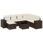 Preview: 8-tlg. Garten-Sofagarnitur mit Kissen Braun Poly Rattan