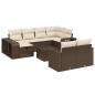 Preview: 11-tlg. Garten-Sofagarnitur mit Kissen Braun Poly Rattan