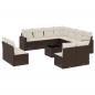 Preview: 12-tlg. Garten-Sofagarnitur mit Kissen Braun Poly Rattan