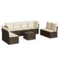 Preview: 9-tlg. Garten-Sofagarnitur mit Kissen Braun Poly Rattan
