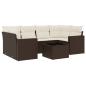 Preview: 7-tlg. Garten-Sofagarnitur mit Kissen Braun Poly Rattan