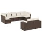 Preview: 9-tlg. Garten-Sofagarnitur mit Kissen Braun Poly Rattan