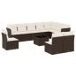 Preview: 11-tlg. Garten-Sofagarnitur mit Kissen Braun Poly Rattan