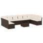 Preview: 11-tlg. Garten-Sofagarnitur mit Kissen Braun Poly Rattan
