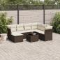 Preview: ARDEBO.de - 8-tlg. Garten-Sofagarnitur mit Kissen Braun Poly Rattan
