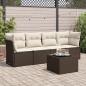 Preview: ARDEBO.de - 5-tlg. Garten-Sofagarnitur mit Kissen Braun Poly Rattan