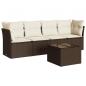 Preview: 5-tlg. Garten-Sofagarnitur mit Kissen Braun Poly Rattan