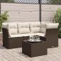 Preview: ARDEBO.de - 5-tlg. Garten-Sofagarnitur mit Kissen Braun Poly Rattan