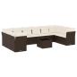 Preview: 11-tlg. Garten-Sofagarnitur mit Kissen Braun Poly Rattan
