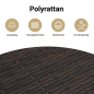 Preview: 14-tlg. Garten-Sofagarnitur mit Kissen Braun Poly Rattan