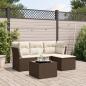 Preview: ARDEBO.de - 5-tlg. Garten-Sofagarnitur mit Kissen Braun Poly Rattan