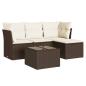Preview: 5-tlg. Garten-Sofagarnitur mit Kissen Braun Poly Rattan