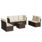 Preview: 8-tlg. Garten-Sofagarnitur mit Kissen Braun Poly Rattan