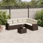 Preview: ARDEBO.de - 7-tlg. Garten-Sofagarnitur mit Kissen Braun Poly Rattan