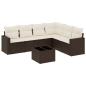 Preview: 7-tlg. Garten-Sofagarnitur mit Kissen Braun Poly Rattan