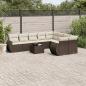 Preview: ARDEBO.de - 10-tlg. Garten-Sofagarnitur mit Kissen Braun Poly Rattan