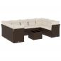 Preview: 10-tlg. Garten-Sofagarnitur mit Kissen Braun Poly Rattan