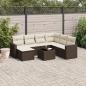 Preview: ARDEBO.de - 8-tlg. Garten-Sofagarnitur mit Kissen Braun Poly Rattan