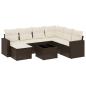 Preview: 8-tlg. Garten-Sofagarnitur mit Kissen Braun Poly Rattan