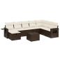 Preview: 9-tlg. Garten-Sofagarnitur mit Kissen Braun Poly Rattan