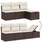 Preview: 9-tlg. Garten-Sofagarnitur mit Kissen Braun Poly Rattan